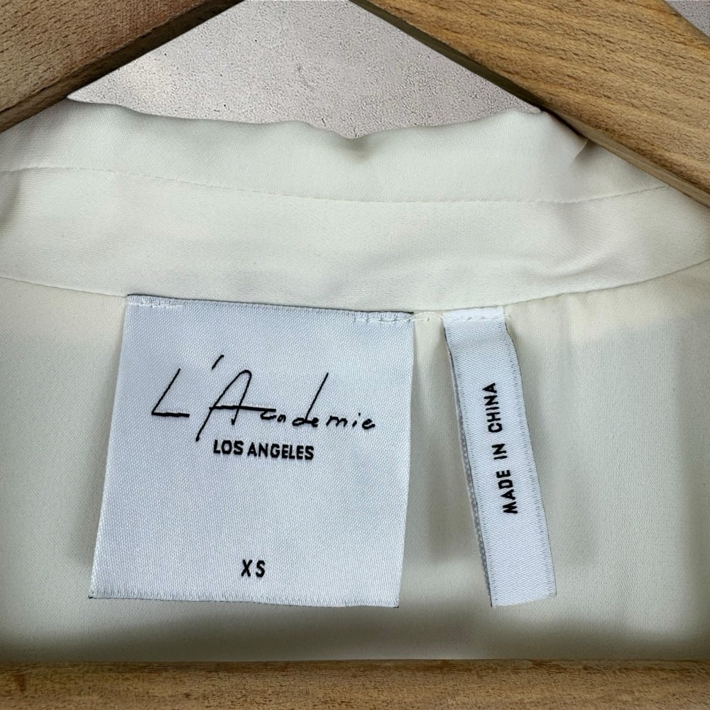 L'Academie The Military Tank Double Breasted Blouse In Ivory Sz XS Revolve - Picture 3 of 6